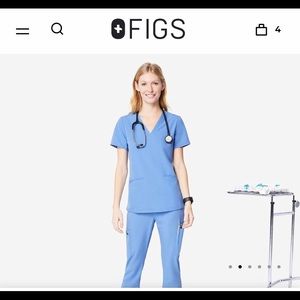 BRAND NEW W/ TAGS FIGS SET IN CEIL BLUE